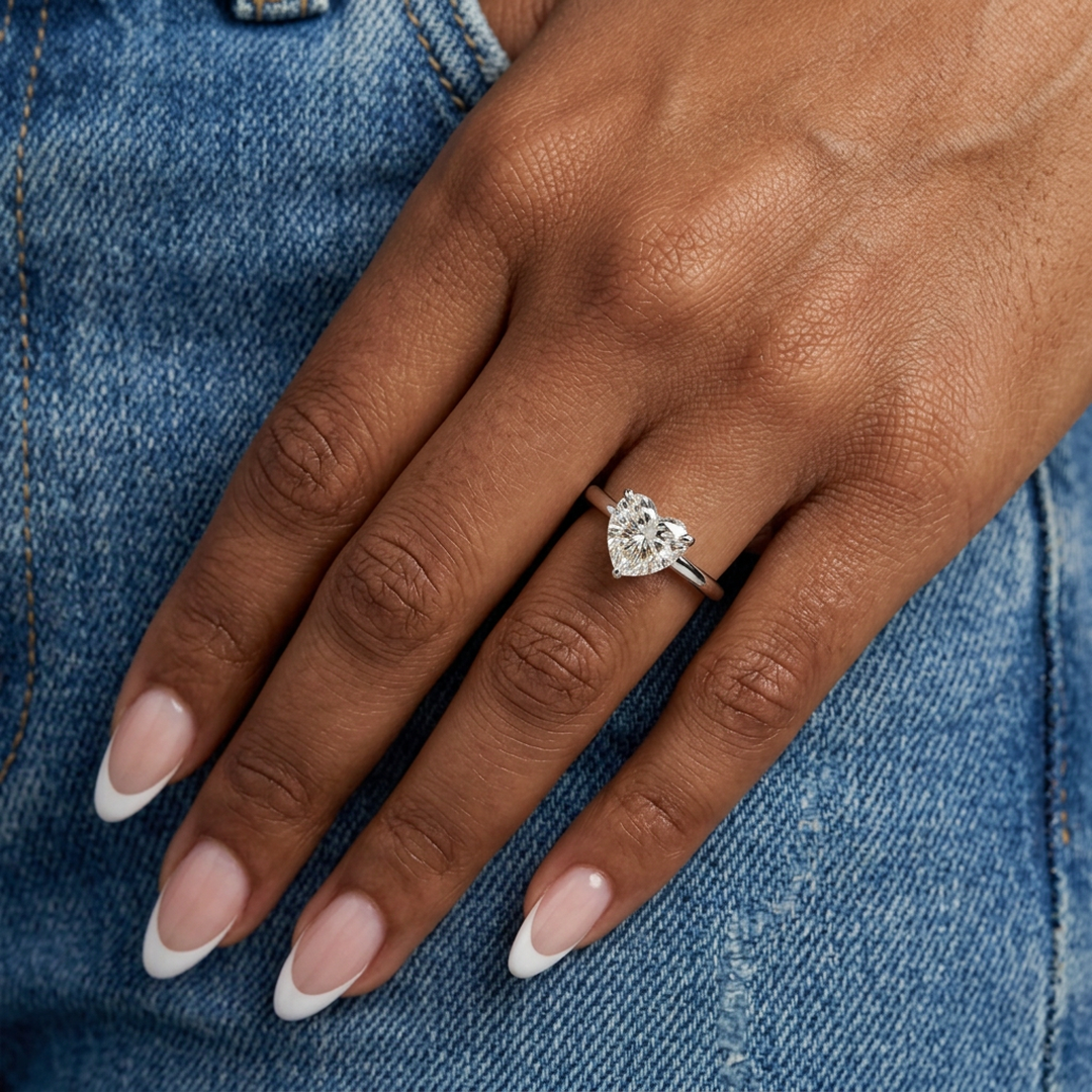 Heart Solitaire Ring