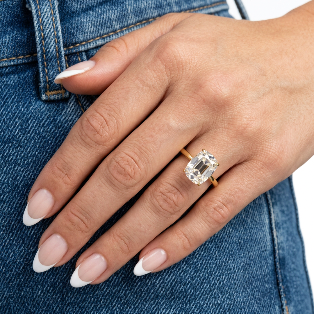 Old Mine Cushion Solitaire Ring
