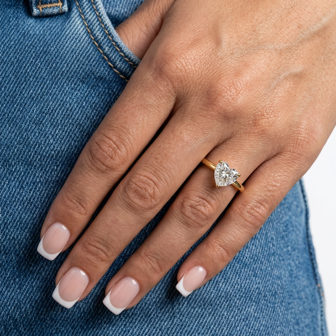 Heart Solitaire Ring