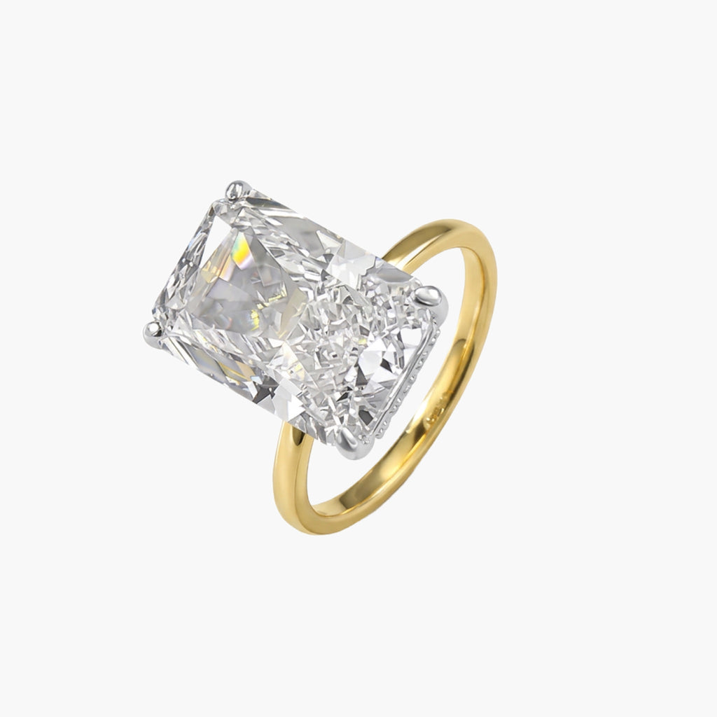 Two-Tone Radiant Solitaire Ring