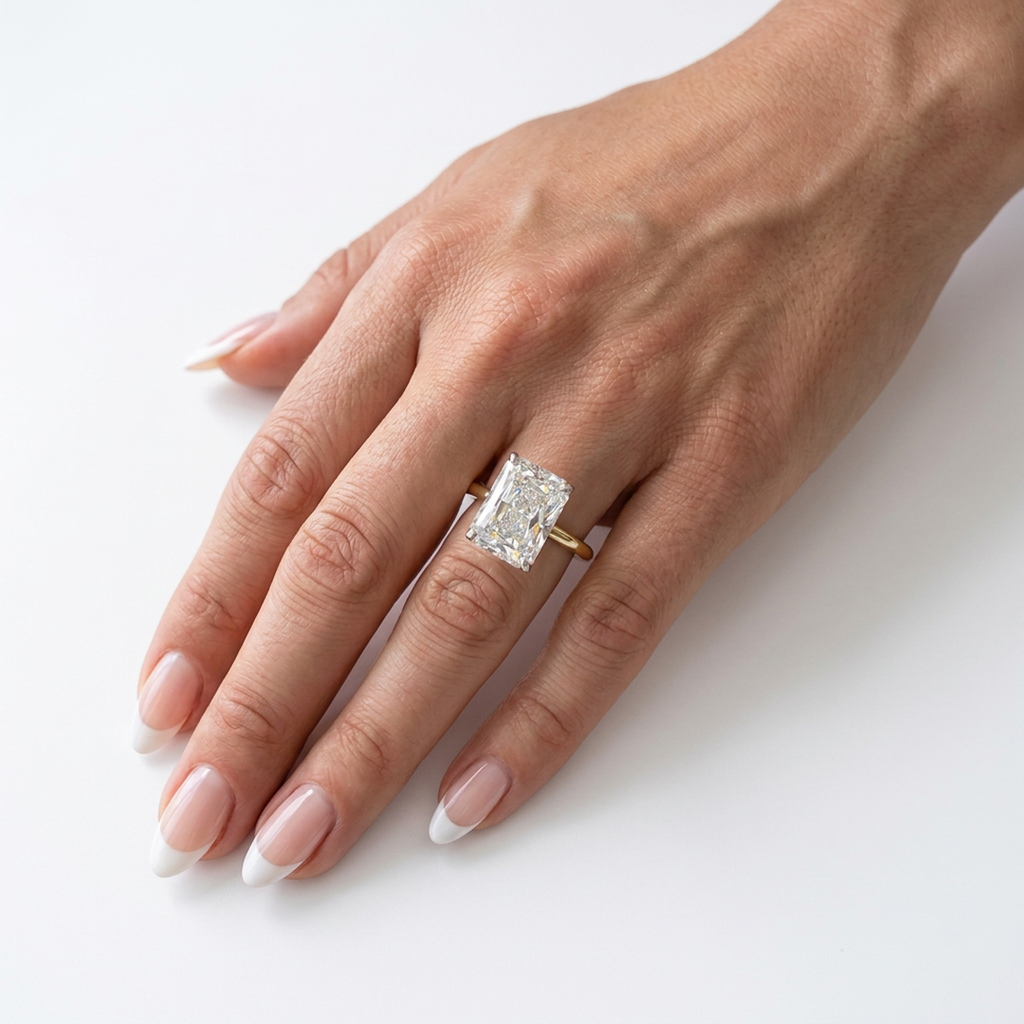 Two-Tone Radiant Solitaire Ring