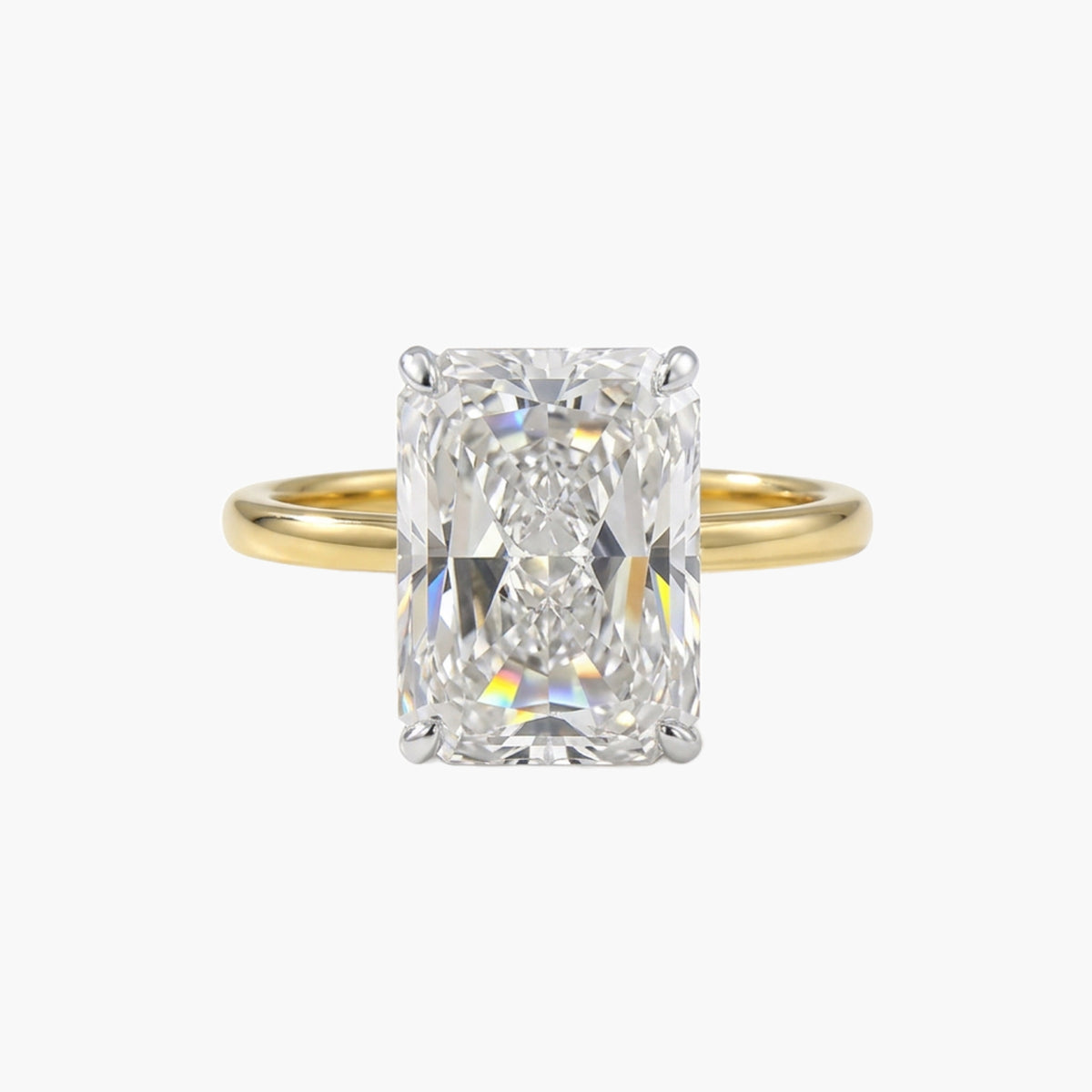 Two-Tone Radiant Solitaire Ring