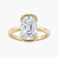 Old Mine Cushion Half Bezel Solitaire Ring