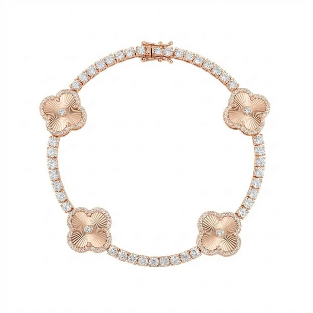 Guilloché Clover Bracelet