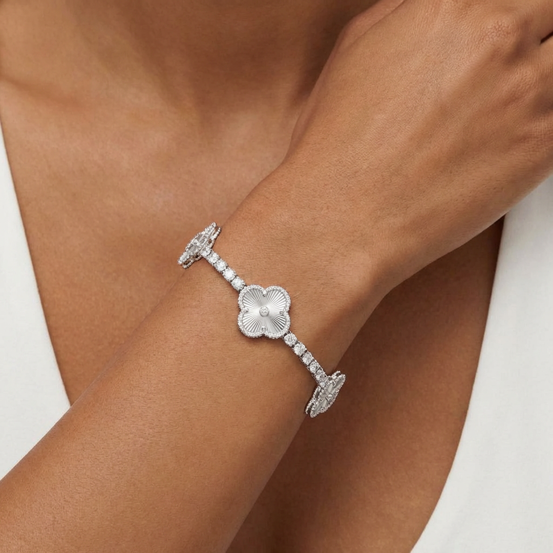 Guilloché Clover Bracelet