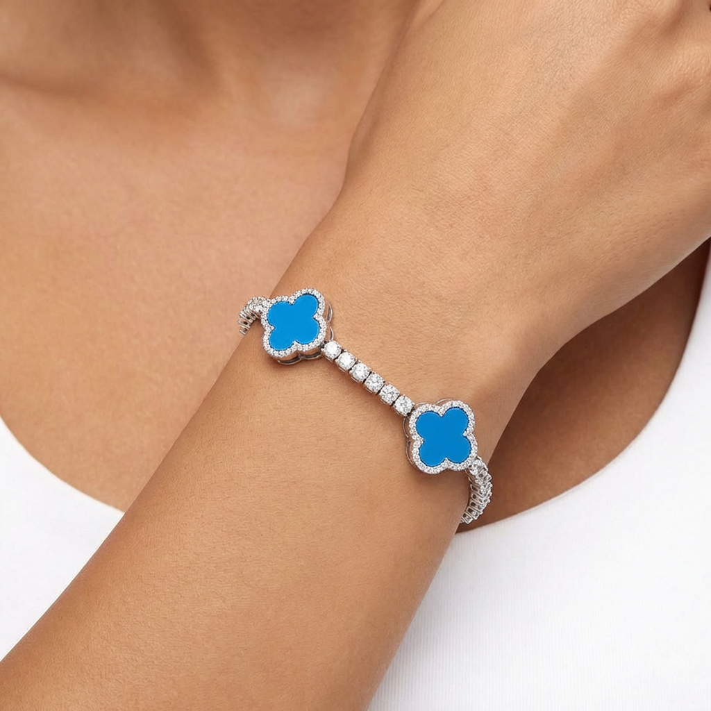 Gemstone Clover Bracelet