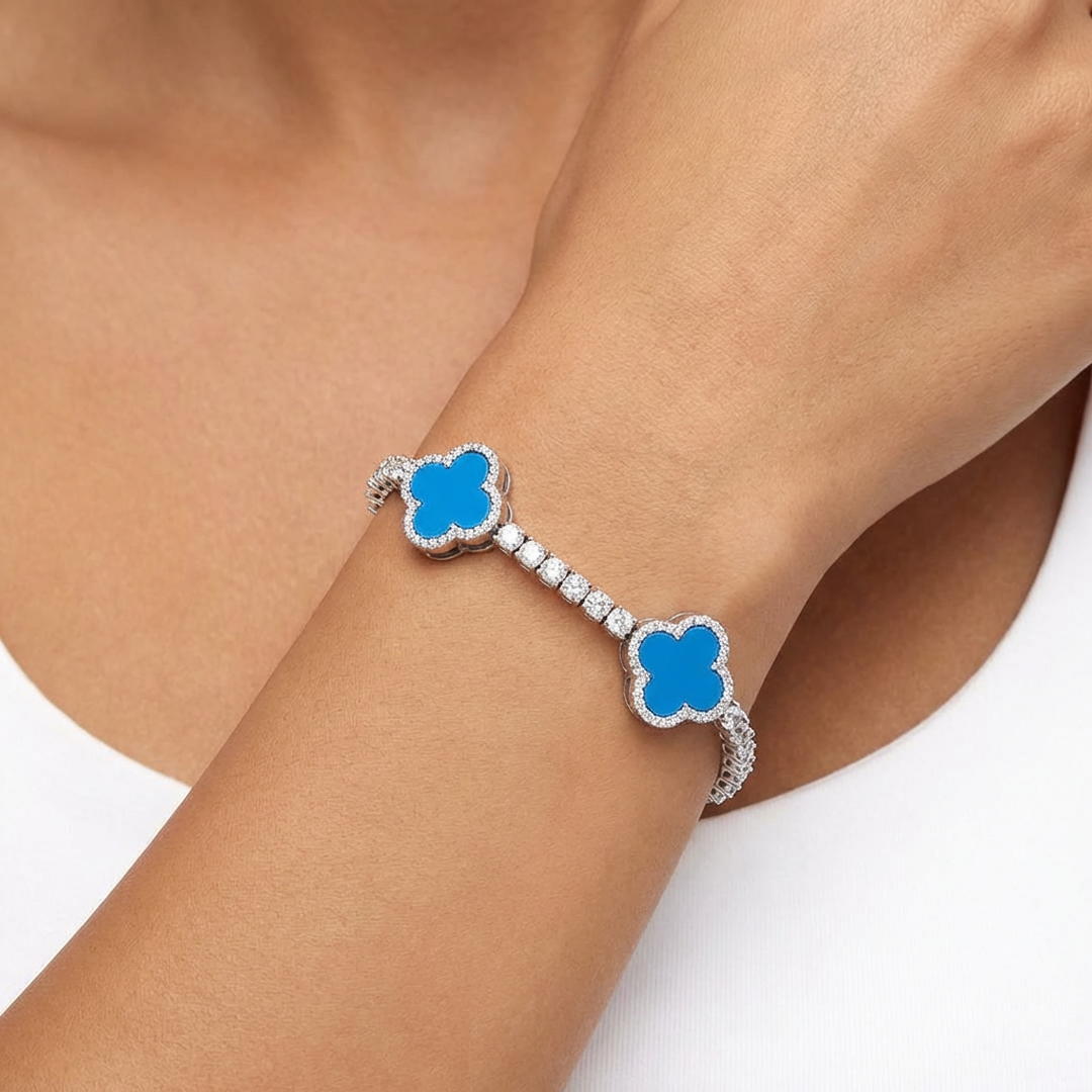 Gemstone Clover Bracelet