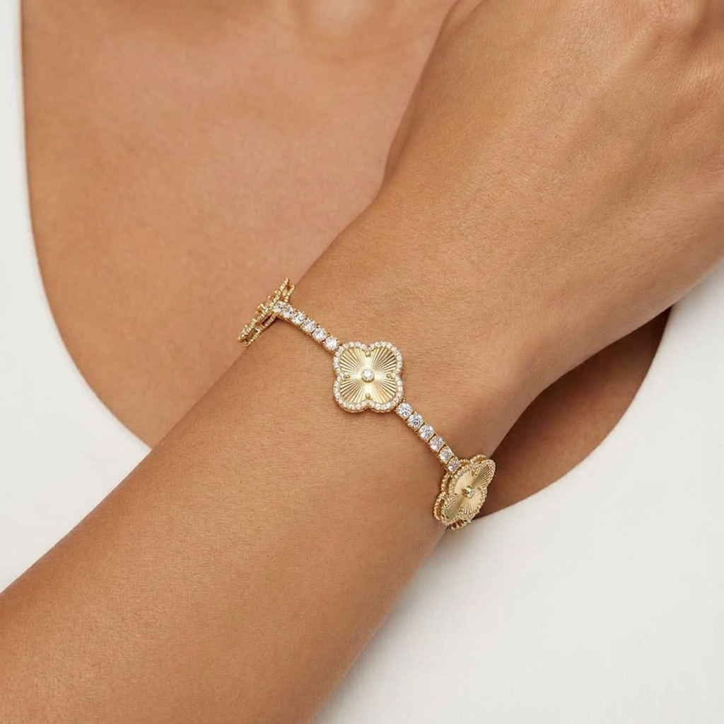 Guilloché Clover Bracelet