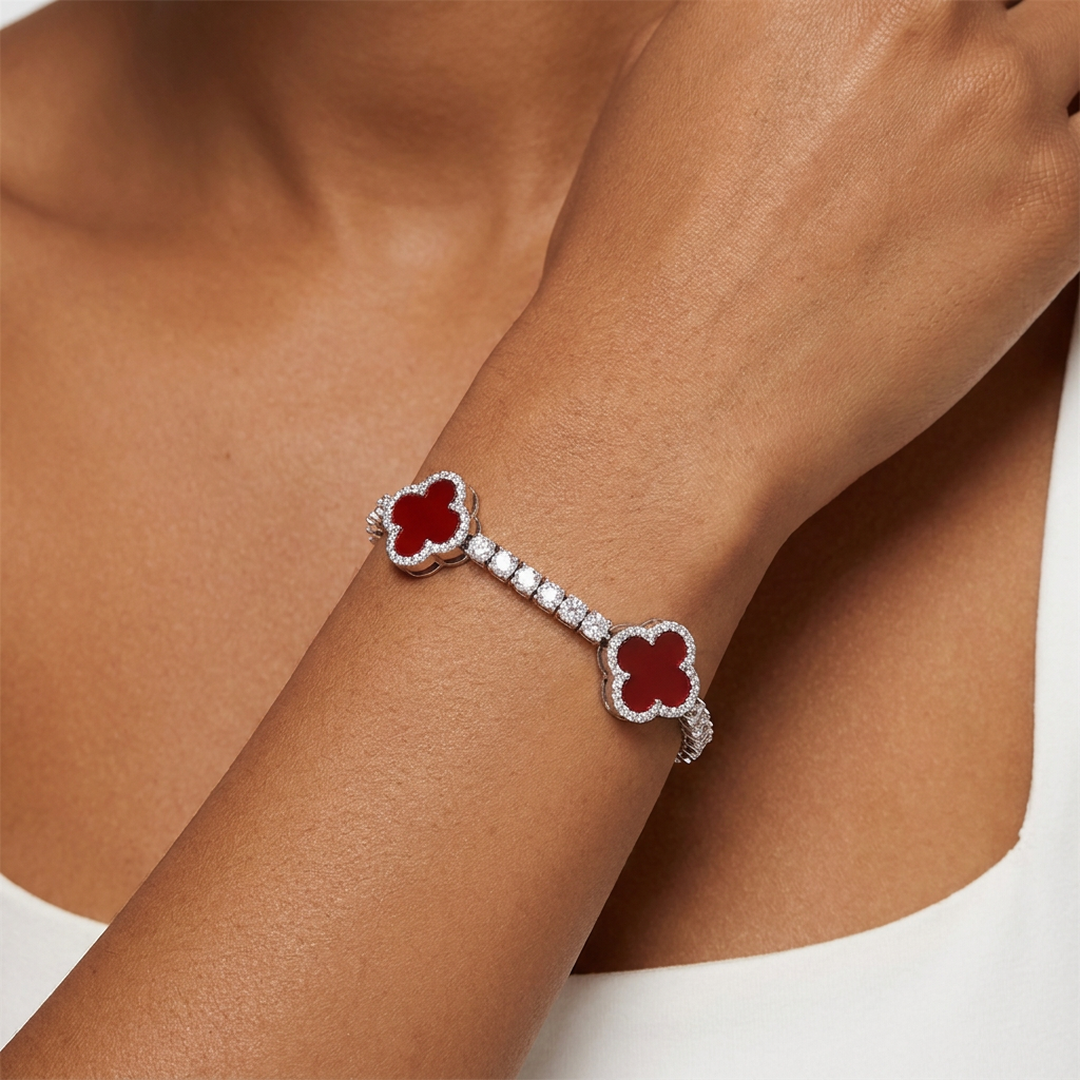 Gemstone Clover Bracelet