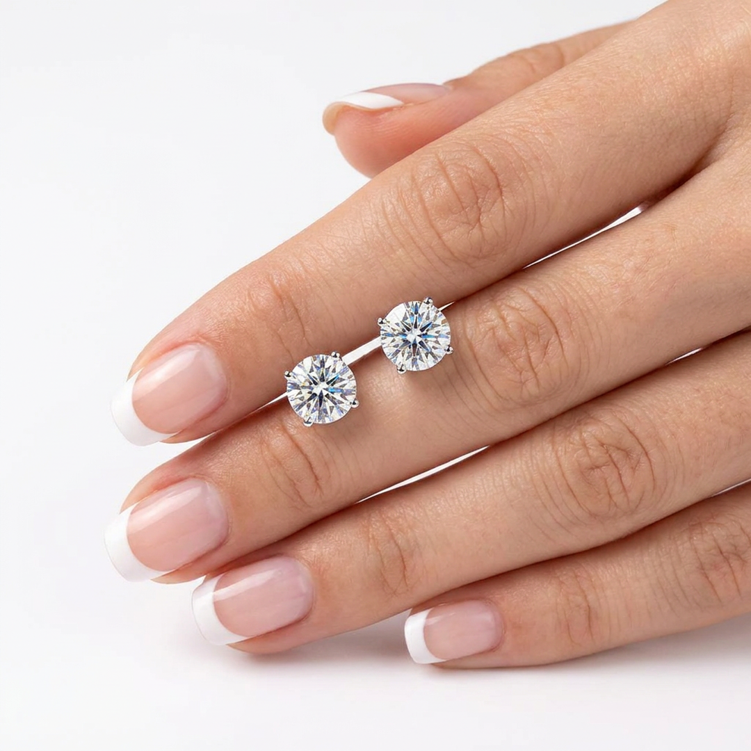 Round Stud Earrings