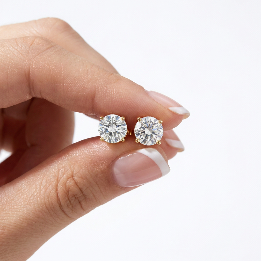 Round Stud Earrings