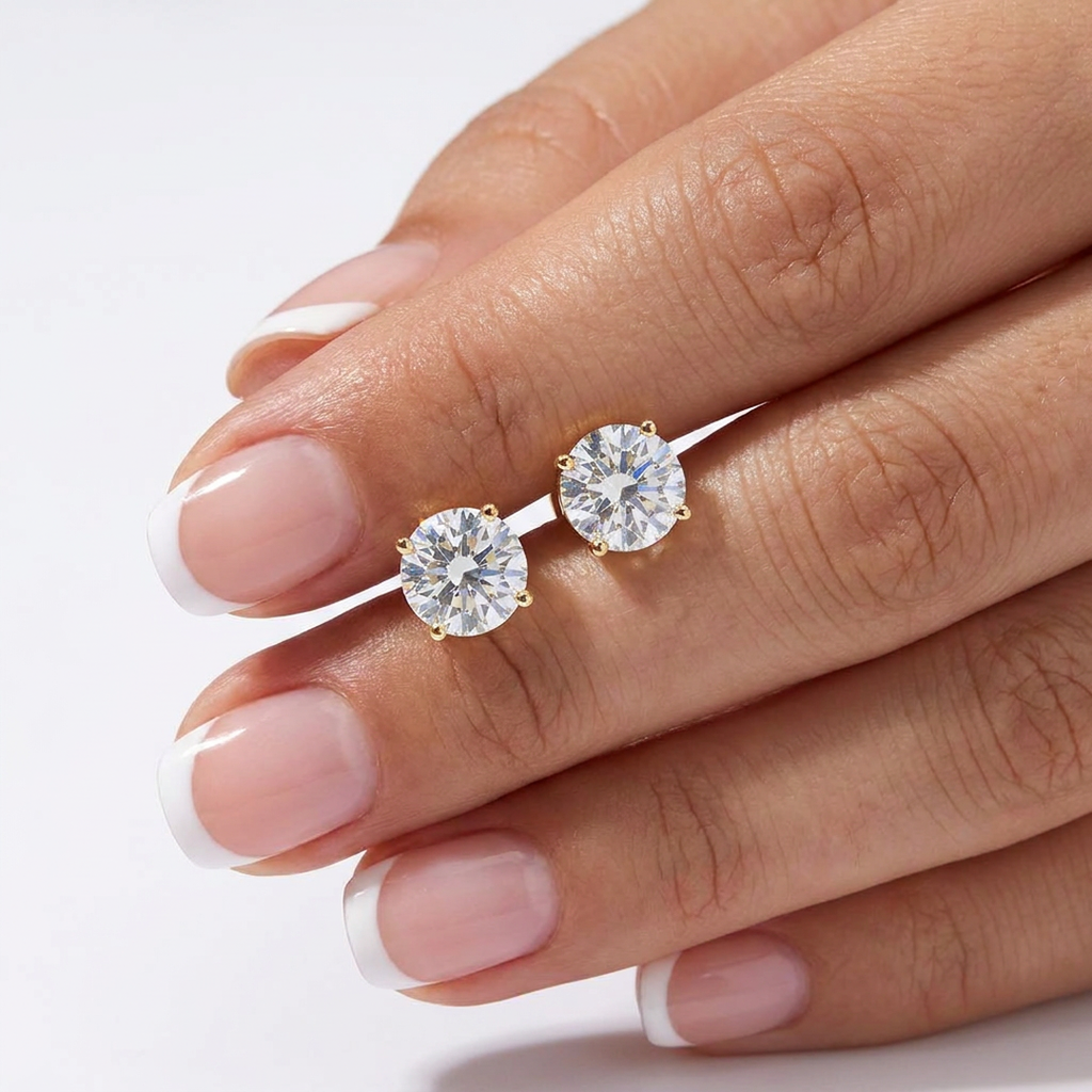 Round Stud Earrings