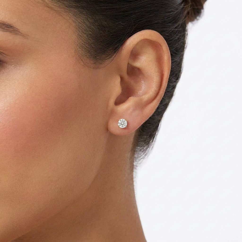 Round Stud Earrings