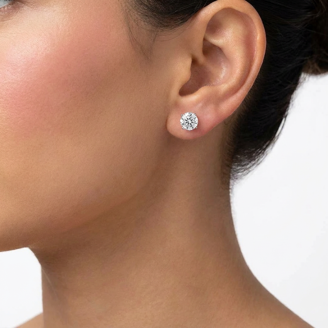 Round Stud Earrings