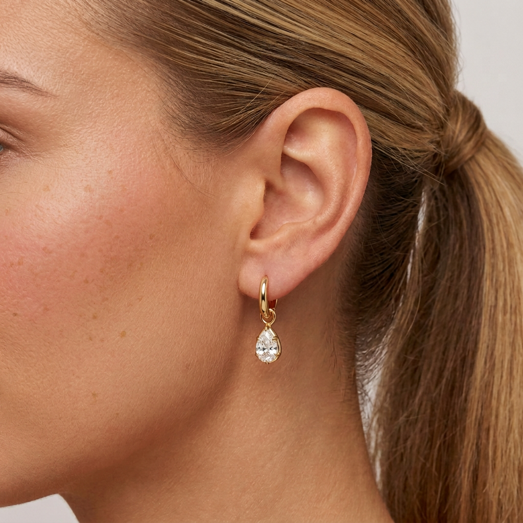 Mini Georgian Pear Drop Earrings