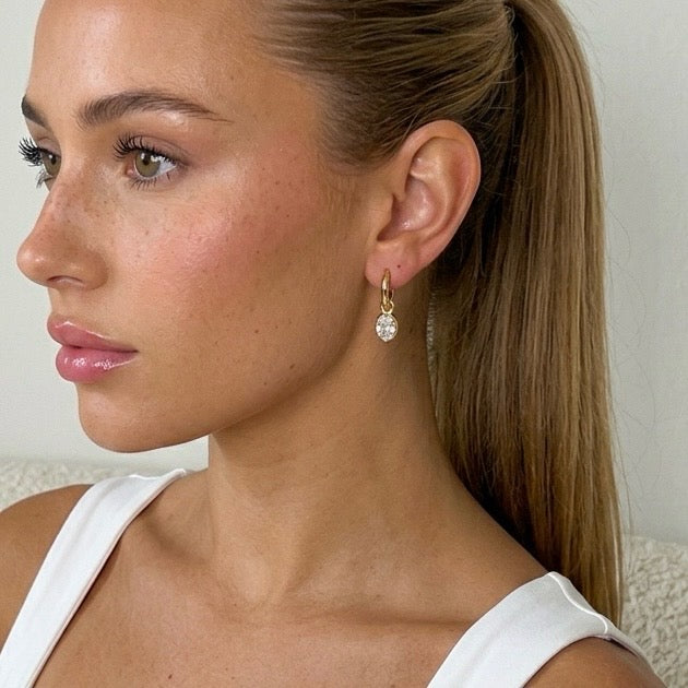 Mini Georgian Oval Drop Earrings