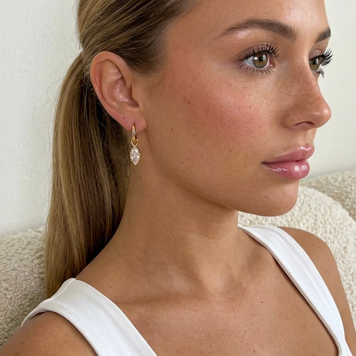 Mini Georgian Marquise Drop Earrings