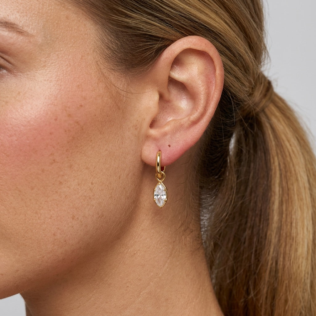 Mini Georgian Marquise Drop Earrings