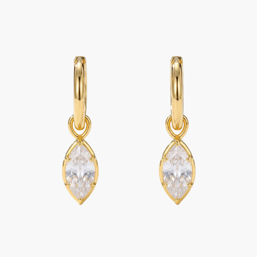 Mini Georgian Marquise Drop Earrings