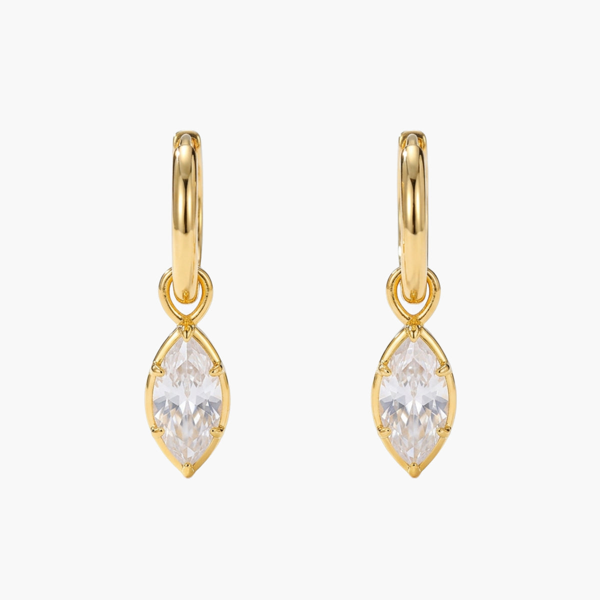 Mini Georgian Marquise Drop Earrings
