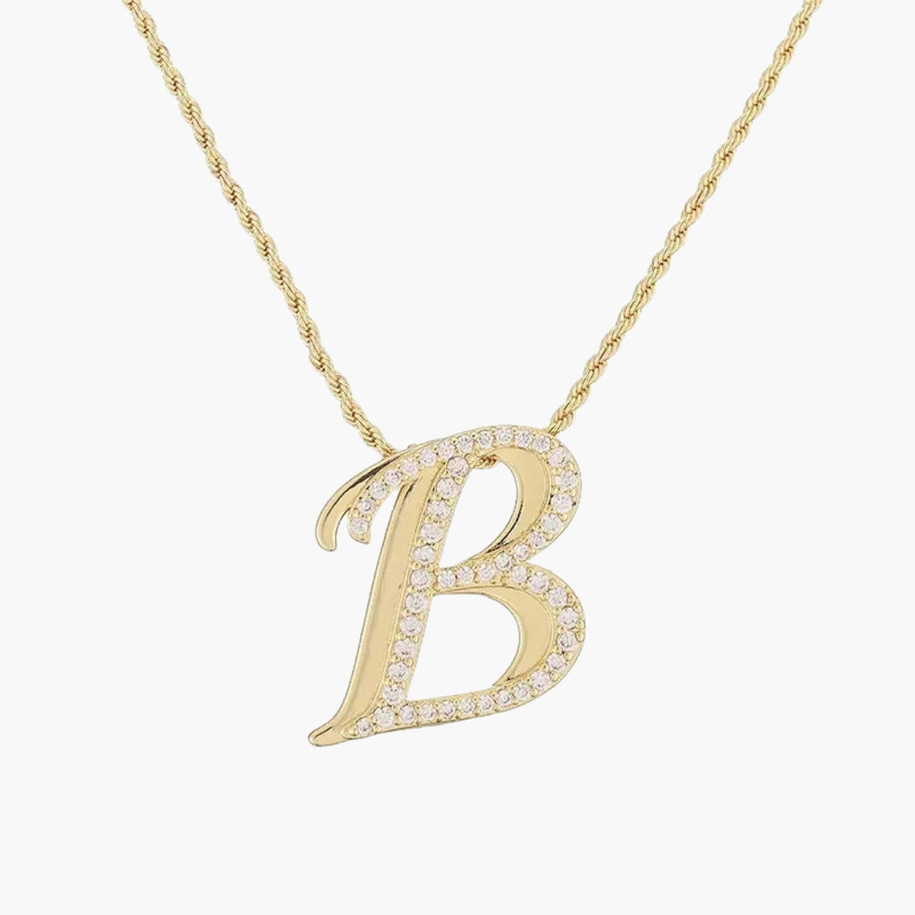 Iced Signature Initial Necklace
