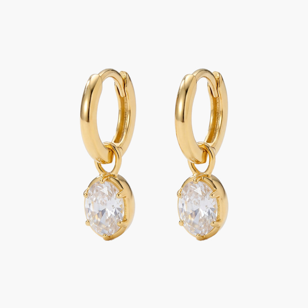 Mini Georgian Oval Drop Earrings