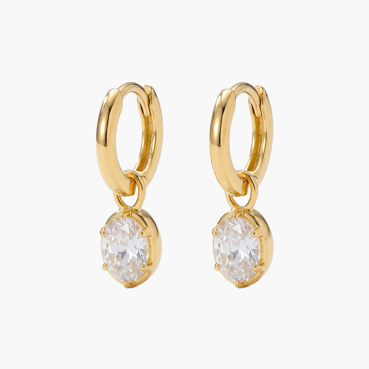 Mini Georgian Oval Drop Earrings