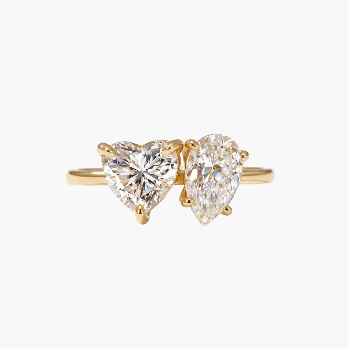 Heart & Pear Toi et Moi Ring