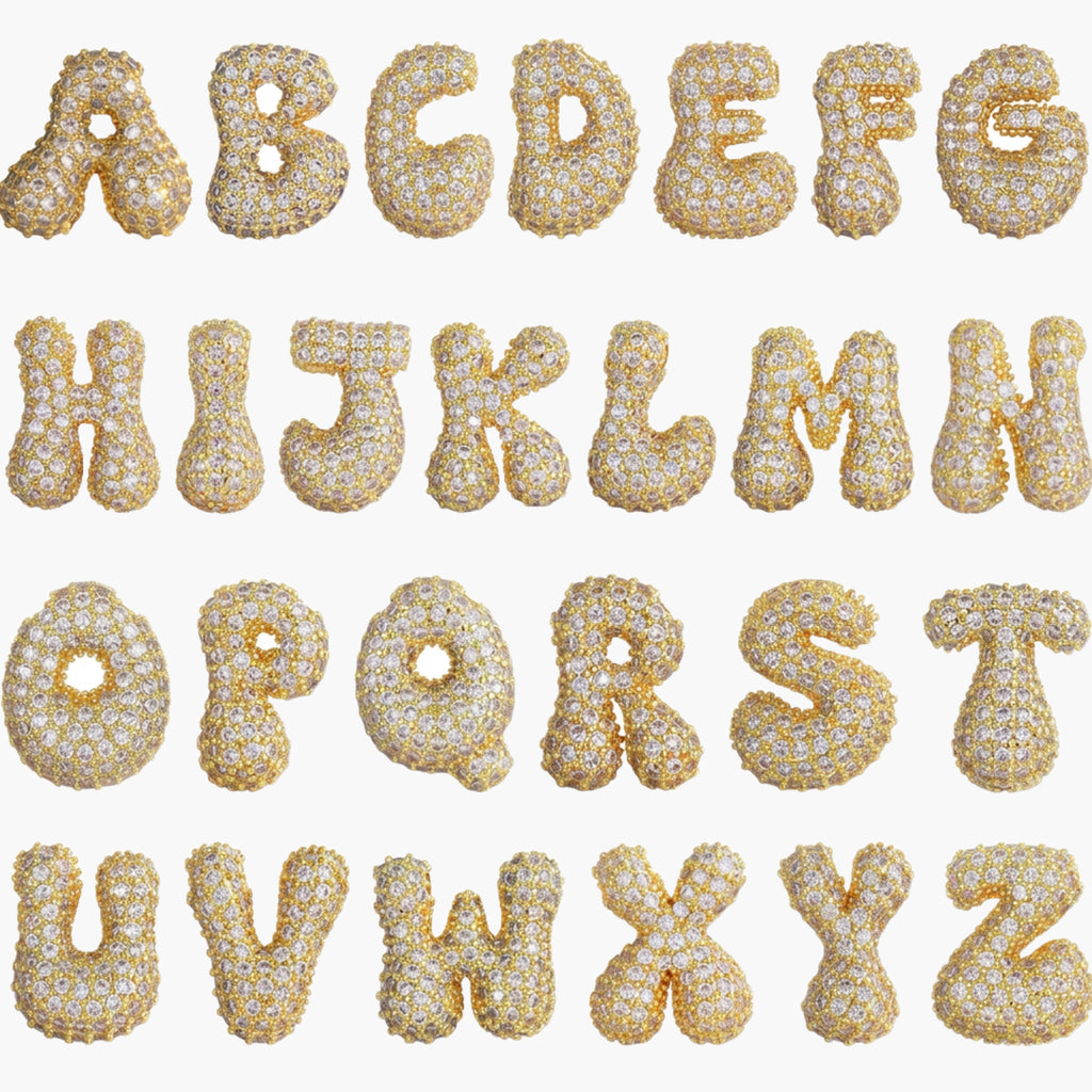 Iced Bubble Initial Necklace