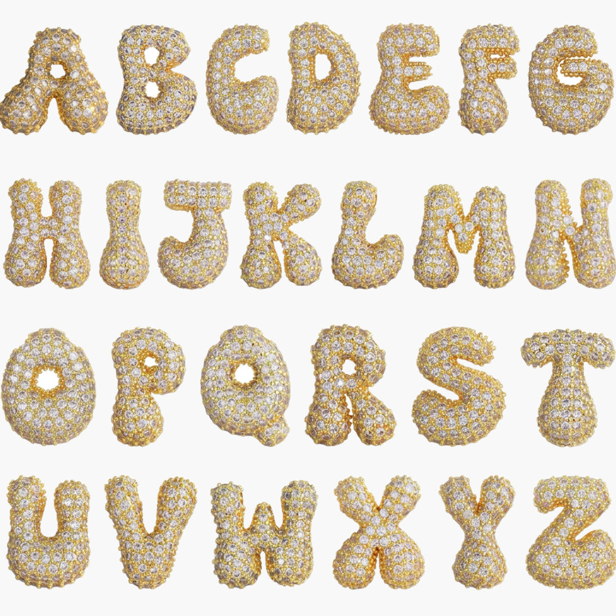 Iced Bubble Initial Necklace
