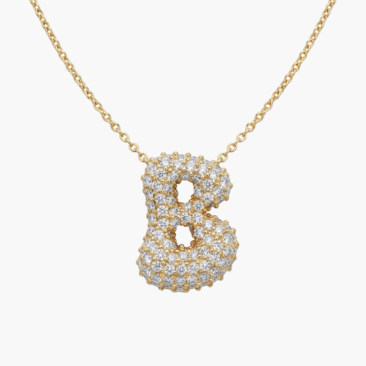 Iced Bubble Initial Necklace