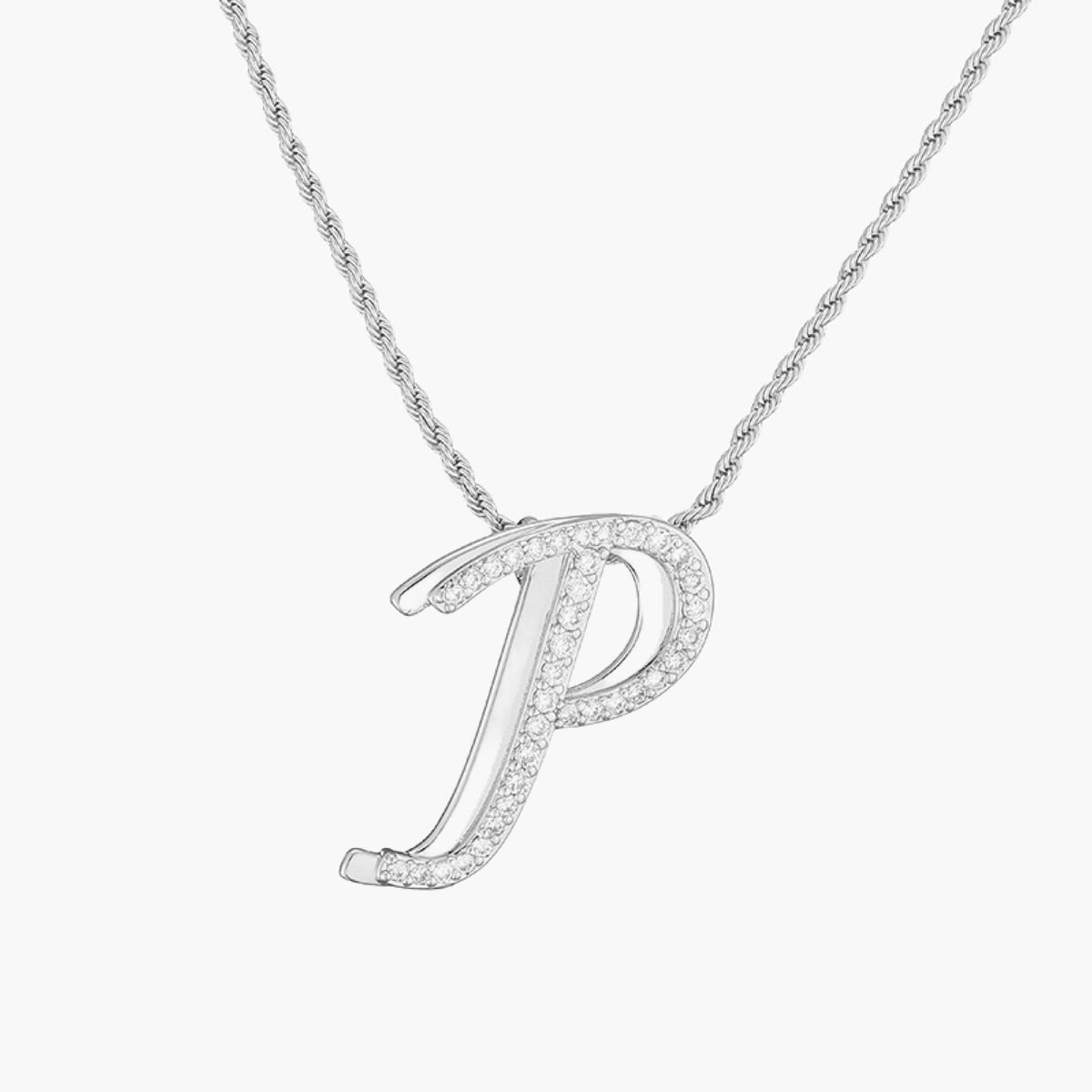 Iced Signature Initial Necklace