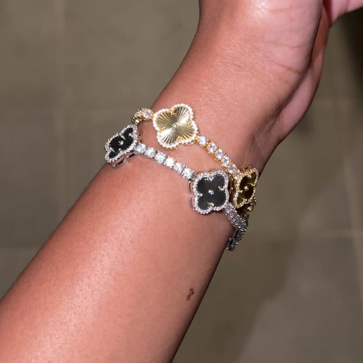 Guilloché Clover Bracelet